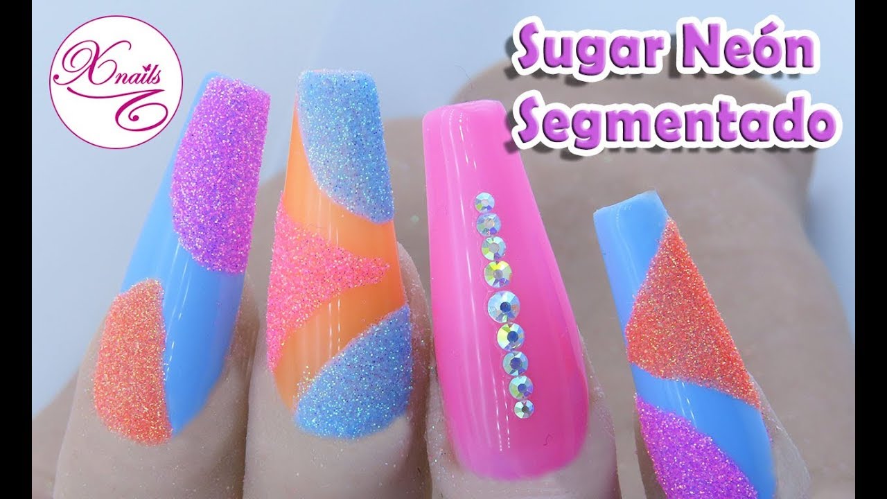 Uñas con Efecto AZUCAR ?? en colores NEON ? / Xnails - YouTube