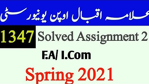 1347 Solved Assignment Nmb 2 Spring 2021
