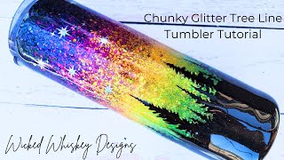 Chunky Glitter Ombre Tumbler Tutorial - Create a chunky glitter ombre tumbler using epoxy method.