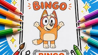 Coloring Bingo from Bluey | Easy Coloring Page for Kids