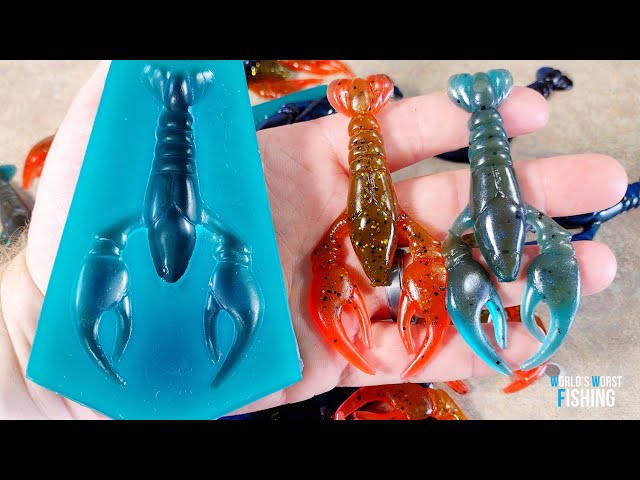 HAND-MADE Custom Crawfish Bait Mold: Pouring Realistic Fishing Lures 