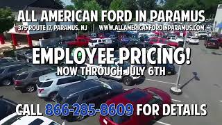 Employee Pricing Continues at All American Ford in Paramus!