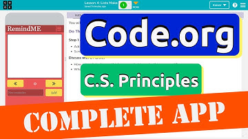 Code.org Lesson 4 Lists Make a Reminder App | Tutorial with Answers | Unit 5 CS Principles Complete