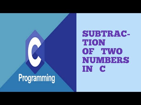 Subtraction of two numbers in c programming