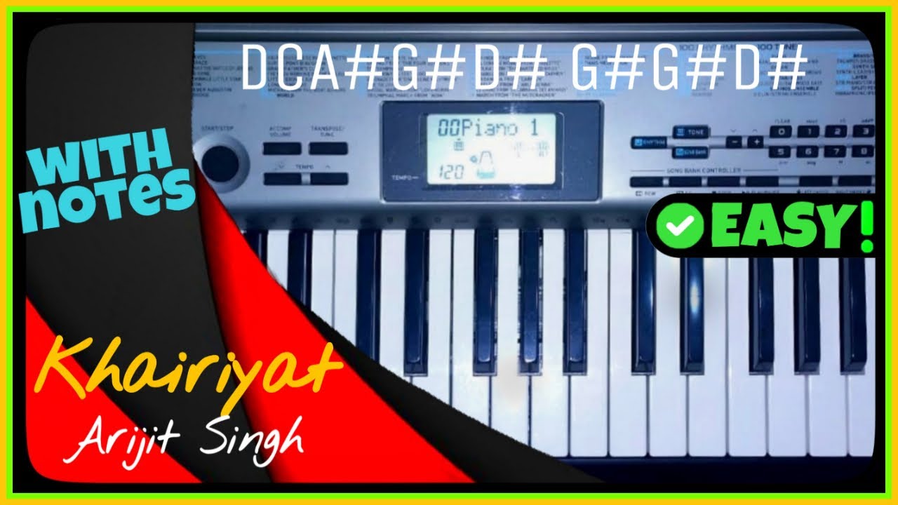 Khairiyat Piano Tutorial Piano Cover With Notes By Dipesh Garg