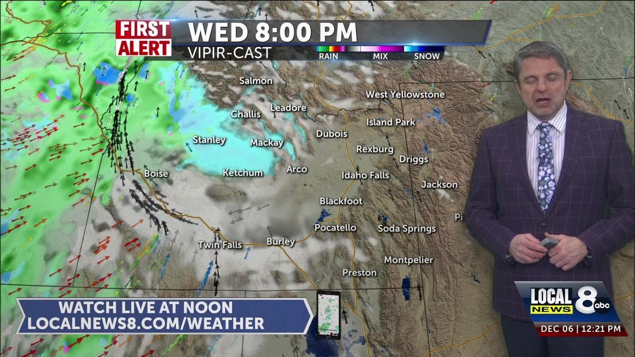 Gusty winds with scattered rain and snow for Thursday - YouTube
