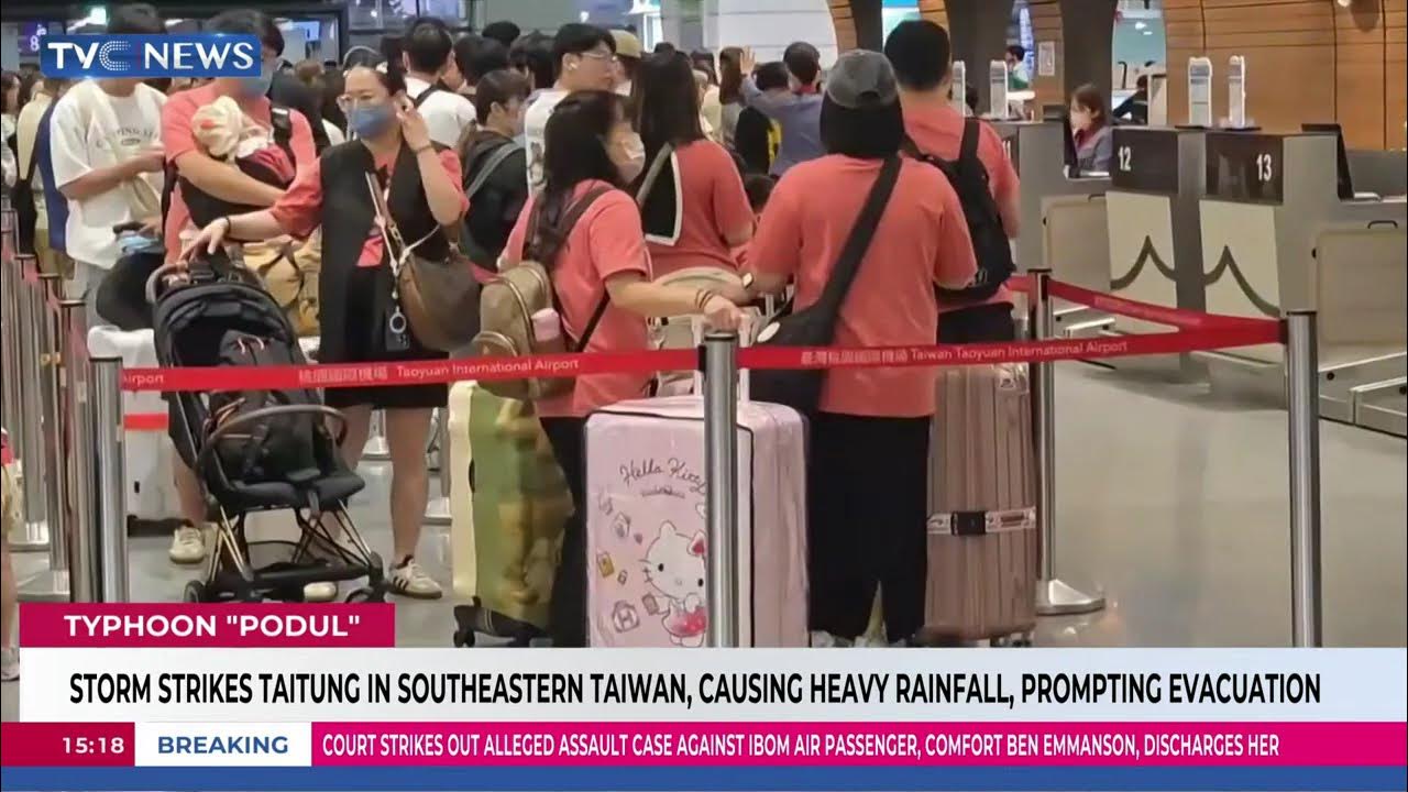 Storm Strikes Taitung In Southeastern Taiwan, Causing Heavy Rainfall, Prompting Evacuation