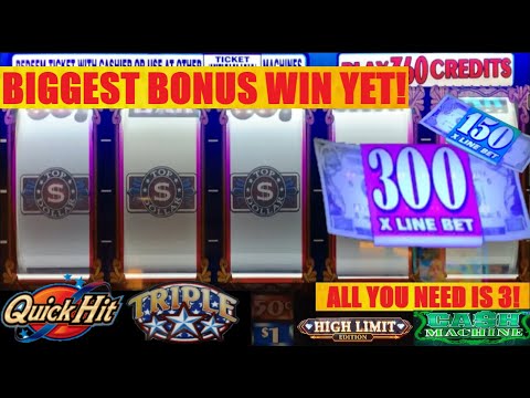 BOOM! BIG WIN on 5 Reel Top Dollar! High Limit Quick Hits + Triple Stars & CASH MACHINE slots!