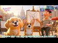 Cartoon for Dogs to Watch, in Colors They Can See! Adventure in Paris 🗼🐾🐶  With Calming Music ✨