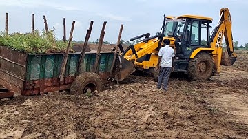 Mahindra 551 50hp darpo full loading trolley process in stuck my village land || help in jcb works