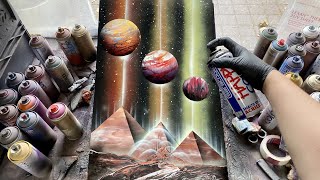 Ancient Alien Civilization - Spray Painting Art - By Skech