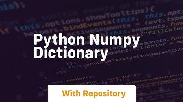 python numpy dictionary