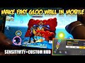 Make Fast Gloo Wall Like PC Player Trick | Free Fire Gloo Wall Settings,Sensitivity and Custom HUD