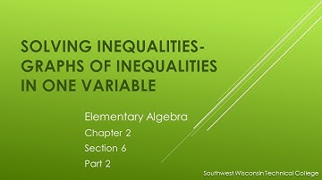 Solving Inequalities-Graphs of Inequalities in One Variable – Elementary Algebra