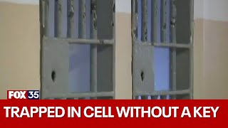 Woman cleaning inmate holding cell gets stuck for days