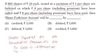 CBSE Class 12 Accountancy | 2026 Solved PYQ | Paper 67/1/1 | Q3(a) | MCQ 1 Mark | Shares Forfeiture