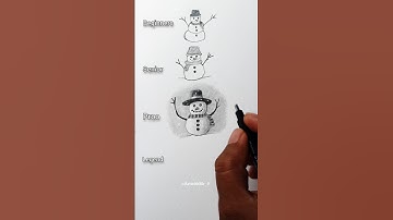 How to draw a Snowman easy ⛄❄️😳#drawing #youtubeshorts #shorts #viral #snowman #‎@ArtwithBir_9
