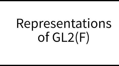 Representations of GL2