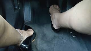 Crossdresser driving in my new high heels