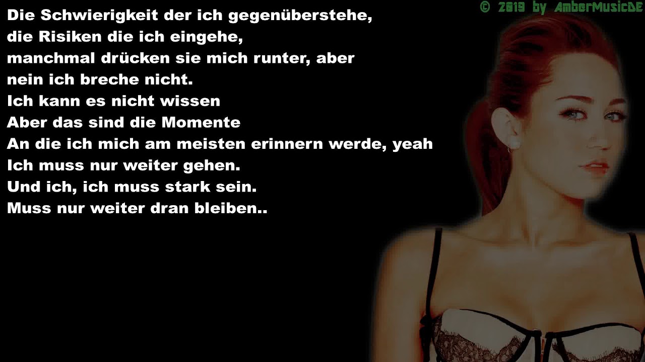 Miley Cyrus The Climb Deutsche Ubersetzung Youtube
