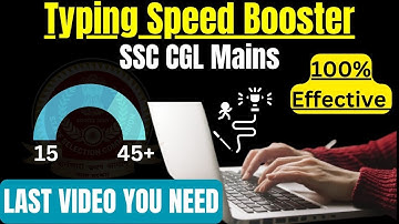 How to Increase TYPING SPEED for SSC CGL CHSL | Typing Test | SSC CGL MAINS | #ssc #ssccgl #typing