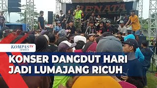 Konser Dangdut Hari Jadi Kota Lumajang ke 767 Ricuh, Penonton Saling Pukul