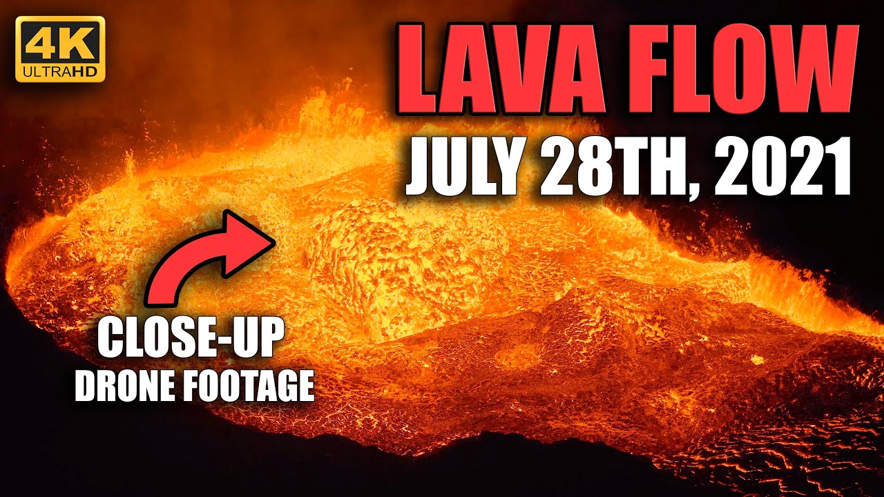 [JULY 28TH] VOLCANO RETURNS TO LIFE | CLOSE-UP FOOTAGE | Geldingadalir Volcano Iceland | 4K Drone