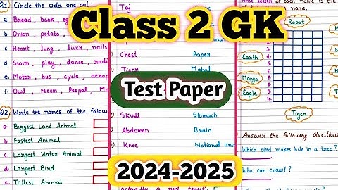 Class 2 Gk | Class 2 Gk Question Answer | Class 2 Gk Worksheet | General Knowledge Questions Class 2