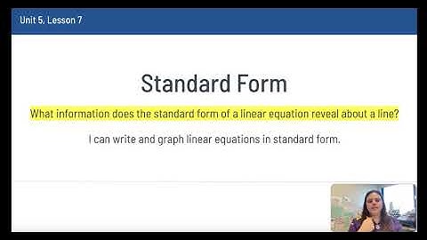 Lesson 5.7 Standard Form VIDEO