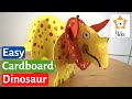 How to make a cardboard dinosaur diy easy cardboard dinosaur triceratops  dinosaurs for kids