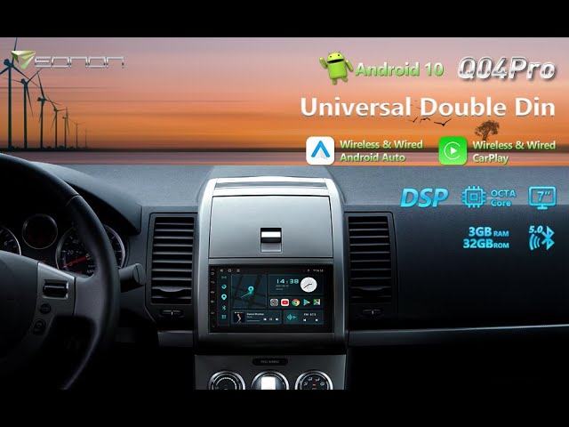 Android 10 Universal Double Din Car Stereo with Wireless CarPlay Q04PRO