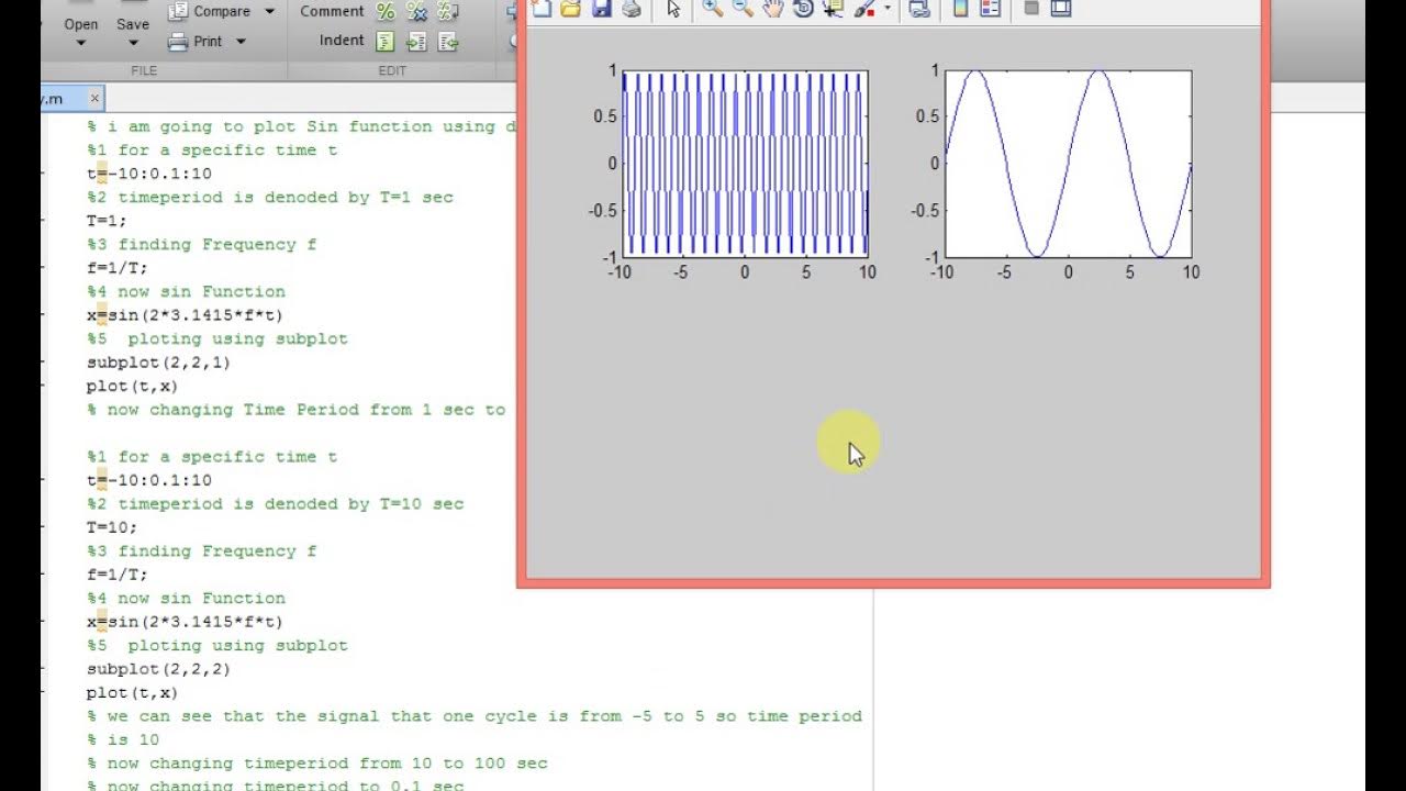 how to implement Sine function in matlab - YouTube