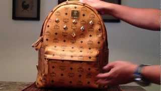 Mcm Stark Medium Backpack - Cognac