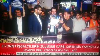 AGD, İşgalci İsrail'i İstanbul konsolosluğu önünde protesto etti