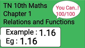 TN 10th Maths Chapter 1 Relations and Functions Example 1.16