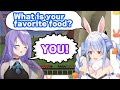 【hololive】Usada Pekora wanted to have more conversation through favorite food to Moona.【Eng sub】