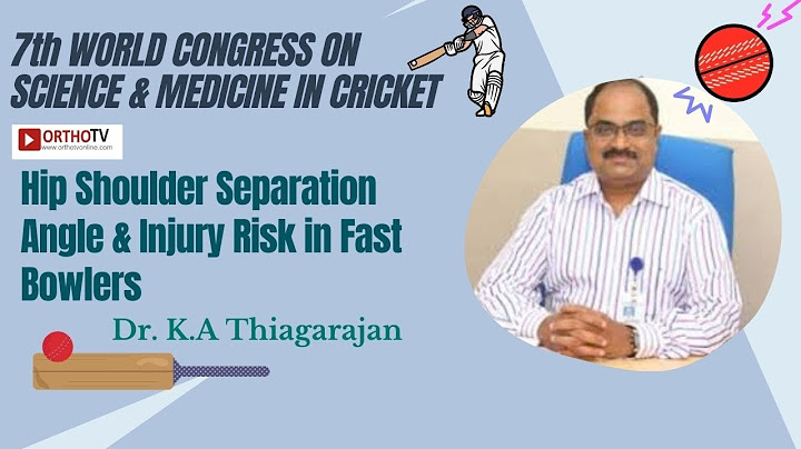 Smart Conclave 2024 :Hip Shoulder Separation Angle & Injury Risk in Fast Bowlers-Dr. K.A Thiagarajan