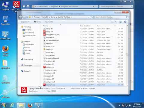Uninstall Avira Free Antivirus 2014.0.6.552 in Windows 7