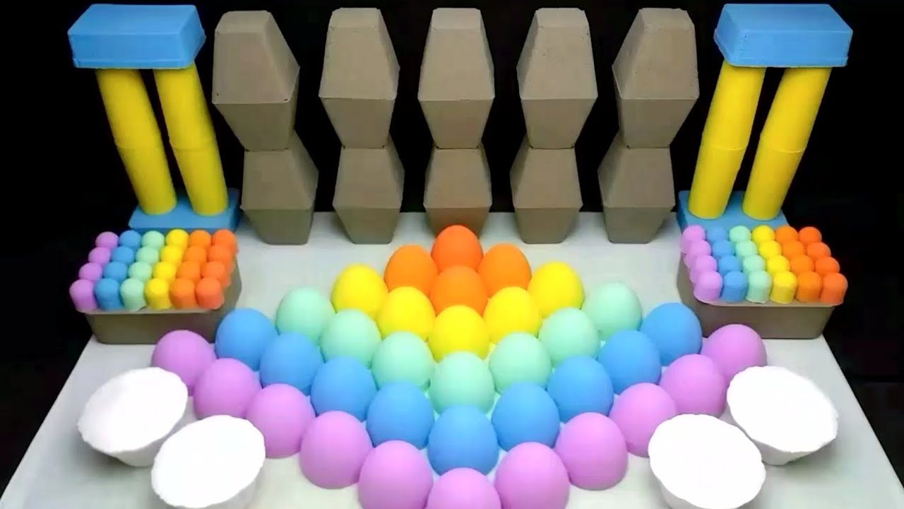 ASMR baking soda rainbow for sleep | relaxing shapes