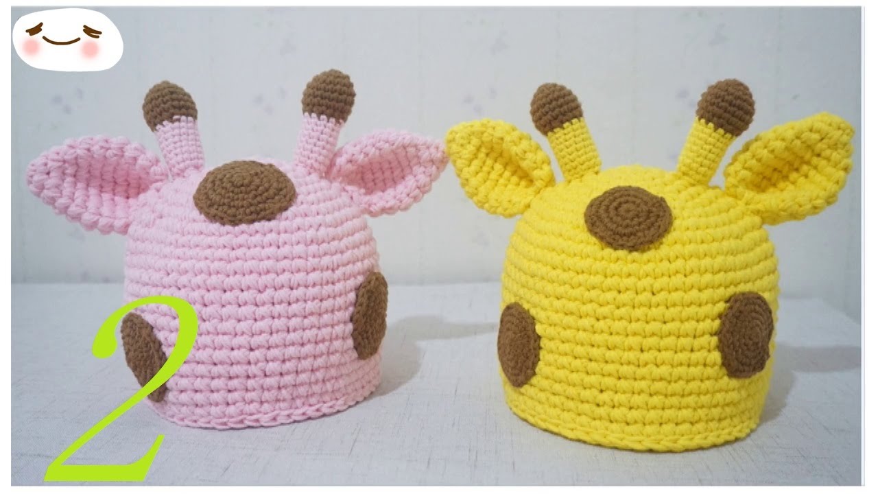 How to Crochet Hat: Cartoon hat giraffe hat 2/2 - YouTube