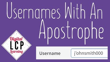 Fixing Usernames With Apostrophes