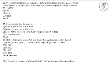 KPTCL AEE ELECTRICAL QUESTIONS AND ANSWERS P-03