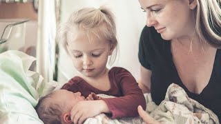 First Time Sister Meets Newborn Baby Brother!