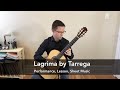 Lagrima by Tárrega (Lesson & Free PDF) for Classical Guitar