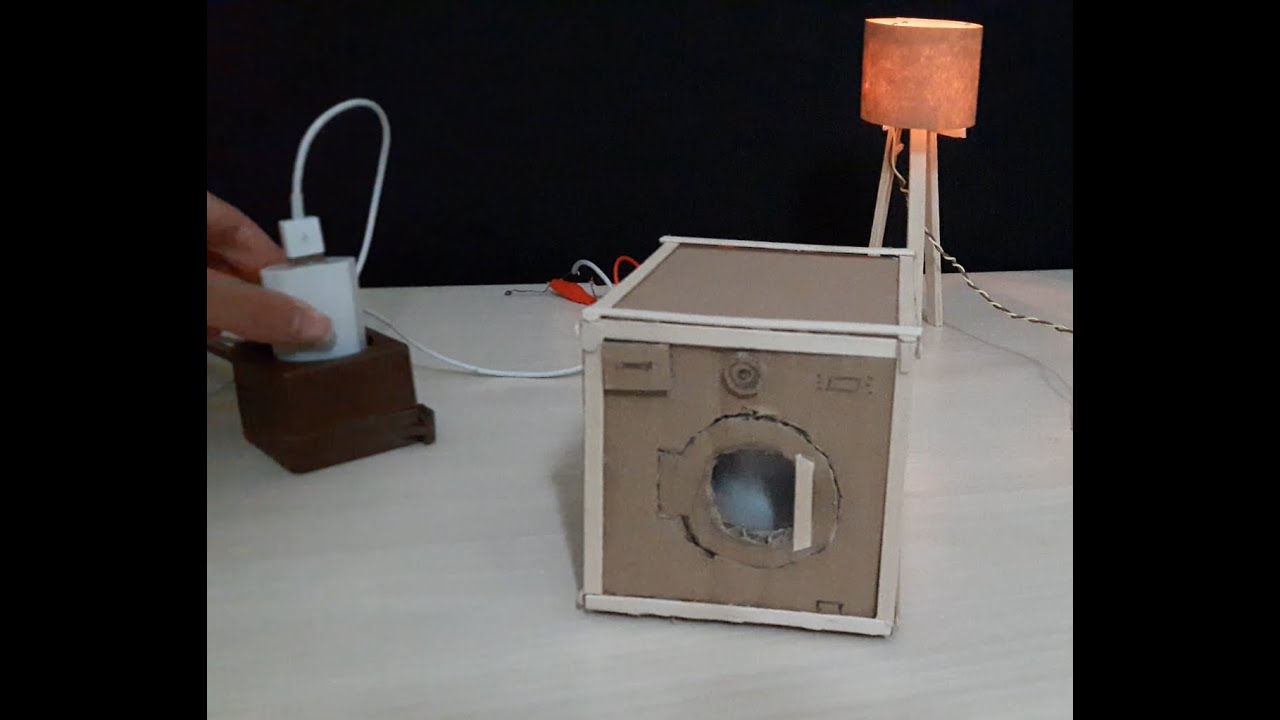 How to make a washing machine out of cardboard? YouTube