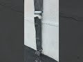 Downspout crushed by student with baseball - Aftermath - Gutter Guy Issues
