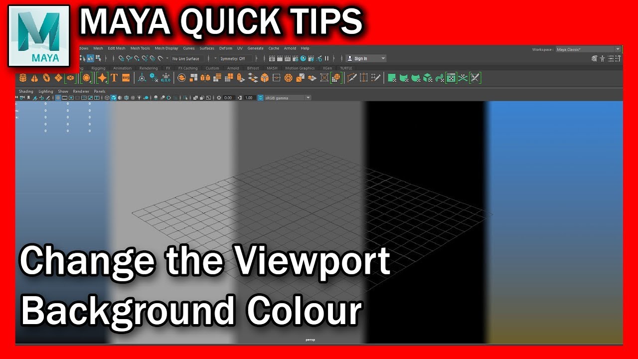 How to Change the Viewport BACKGROUND COLOUR in MAYA 2018 - YouTube