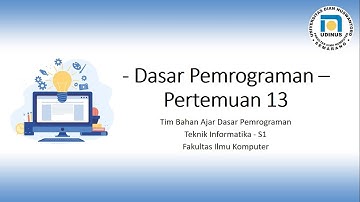 Pencarian pada Array atau List - Dasar Pemrograman Pertemuan 13