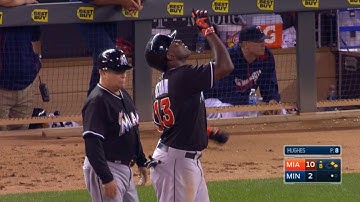 MIA@MIN: Ozuna rips four hits, drives in three