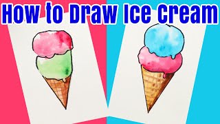 How to Draw and Paint an Ice Cream Cone KIDS Art Tutorial screenshot 3